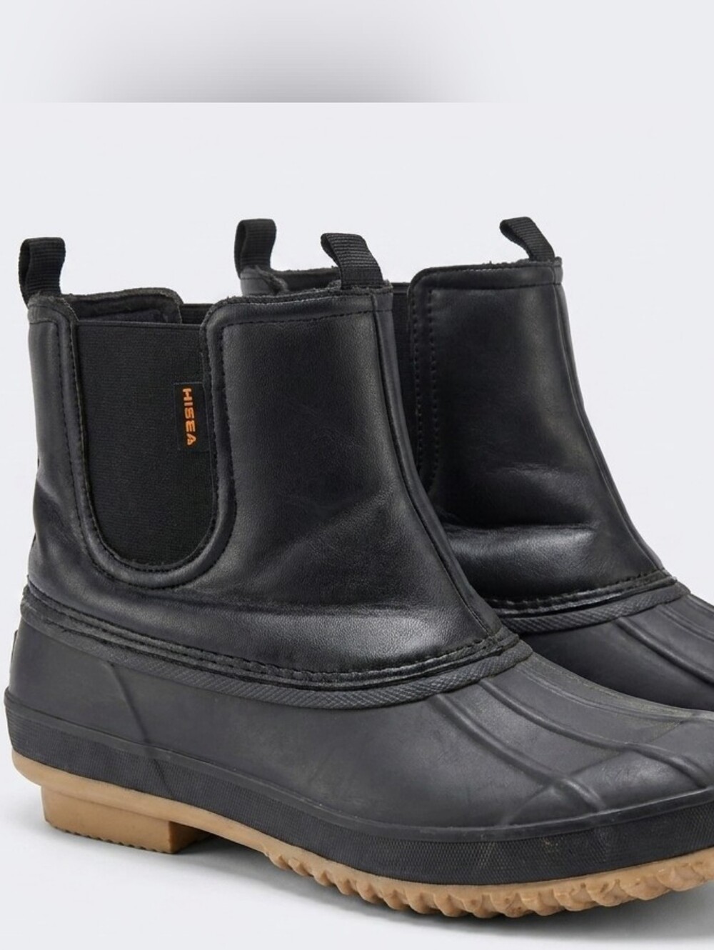 HISEA Black Chelsea-Style Winter Rain Boots